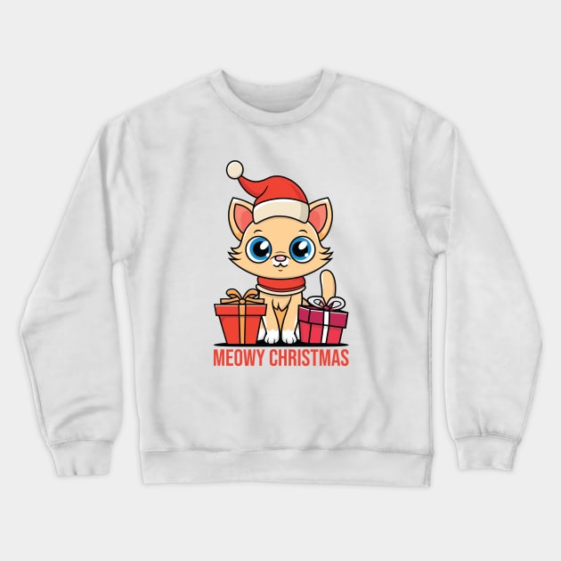 Meowy Christmas Crewneck Sweatshirt by JS Arts